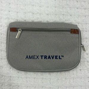AMEX Travel Grey Zip Pouch NWT